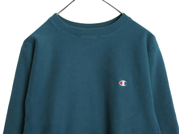 90s USA製 ★ チャンピオン リバースウィーブ スウェット メンズ M 古着 オールド トレーナー ワンポイント 目付き ヘビーウェイト 裏起毛