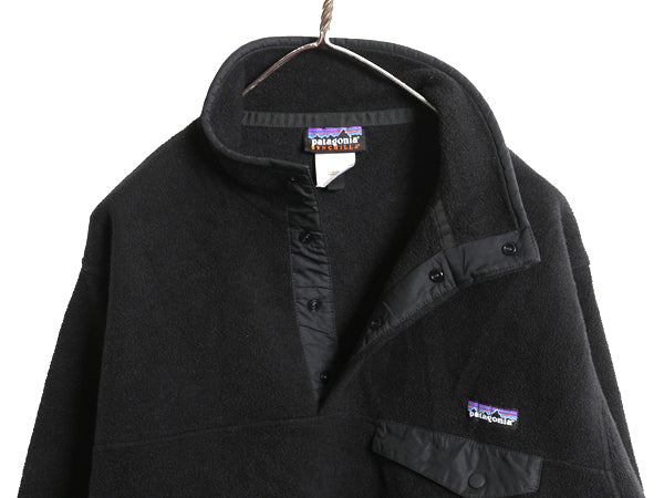 パタゴニア シンチラ スナップT メンズ S / 古着 07年製 アウトドア プルオーバー フリース ジャケット ブルゾン ジャンパー ハイネック 黒