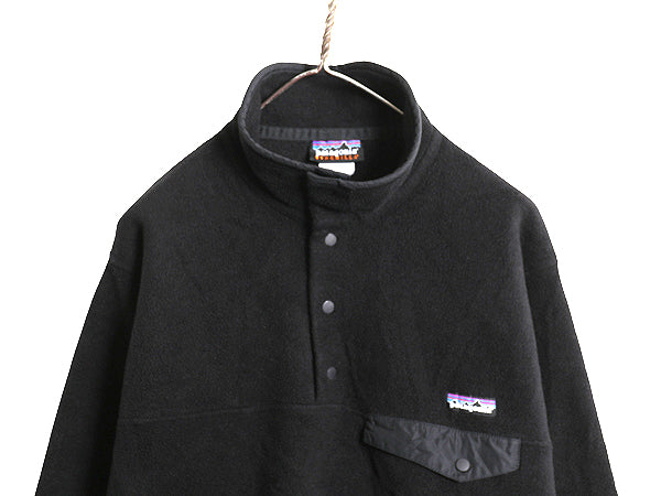 パタゴニア シンチラ スナップT メンズ S / 古着 07年製 アウトドア プルオーバー フリース ジャケット ブルゾン ジャンパー ハイネック 黒