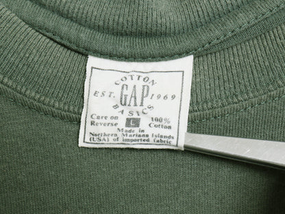 90s オールド ギャップ 無地 半袖 Tシャツ メンズ L / ヘビーウェイト コットン ブランク クルーネック トップス ゆったり カットソー 緑