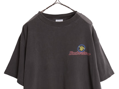 90s USA製 ★ バドワイザー カエル イラスト プリント Tシャツ メンズ XL / 古着 オールド キャラクター ビール 企業物 当時物 アニマル 黒