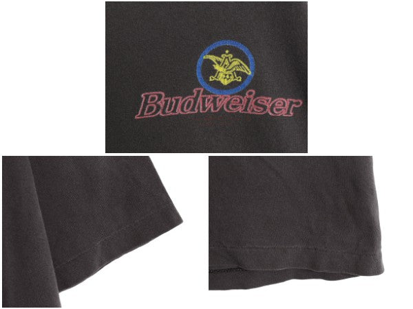 90s USA製 ★ バドワイザー カエル イラスト プリント Tシャツ メンズ XL / 古着 オールド キャラクター ビール 企業物 当時物 アニマル 黒