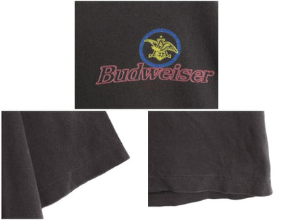 90s USA製 ★ バドワイザー カエル イラスト プリント Tシャツ メンズ XL / 古着 オールド キャラクター ビール 企業物 当時物 アニマル 黒
