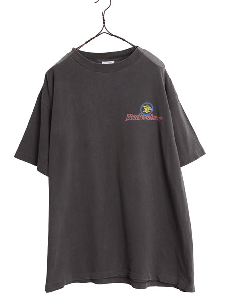 90s USA製 ★ バドワイザー カエル イラスト プリント Tシャツ メンズ XL / 古着 オールド キャラクター ビール 企業物 当時物 アニマル 黒