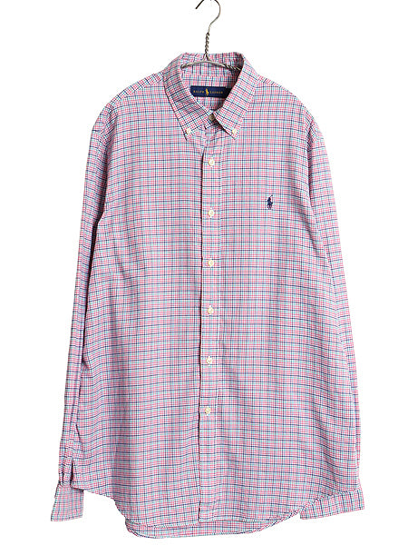 ラルフローレン チェック 長袖 ボタンダウン シャツ メンズ L / ポロ コットン 長袖シャツ ワイシャツ ワンポイント シンプル カジュアル