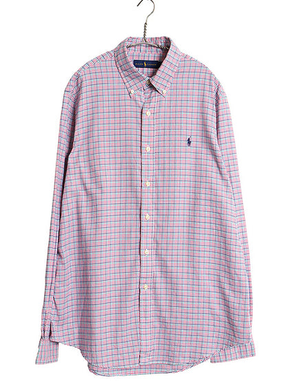 ラルフローレン チェック 長袖 ボタンダウン シャツ メンズ L / ポロ コットン 長袖シャツ ワイシャツ ワンポイント シンプル カジュアル