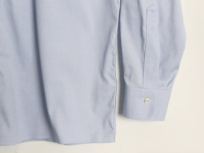 ブルックスブラザーズ 長袖 シャツ メンズ L MILANO FIT ストレッチ スーピマ コットン オックスフォード 無地 ワイシャツ ドレス ブルー 