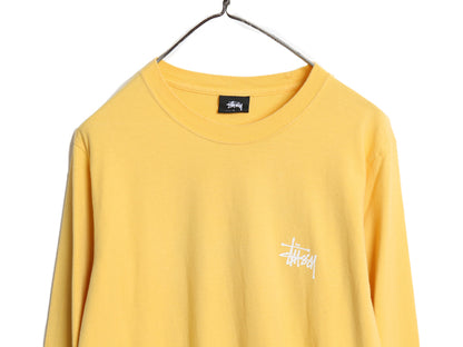 ステューシー 両面 プリント 長袖 Tシャツ メンズ S ベーシック ロゴ ロングスリーブ ロンT ヘビーウェイト コットン シンプル カットソー