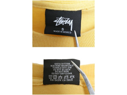 ステューシー 両面 プリント 長袖 Tシャツ メンズ S ベーシック ロゴ ロングスリーブ ロンT ヘビーウェイト コットン シンプル カットソー