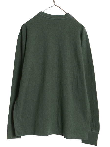 エルエルビーン ヘンリーネック 長袖 Tシャツ メンズ L 古着 TRADITIONAL FIT 無地 ロンT アンダーシャツ 2レイヤー カットソー グリーン