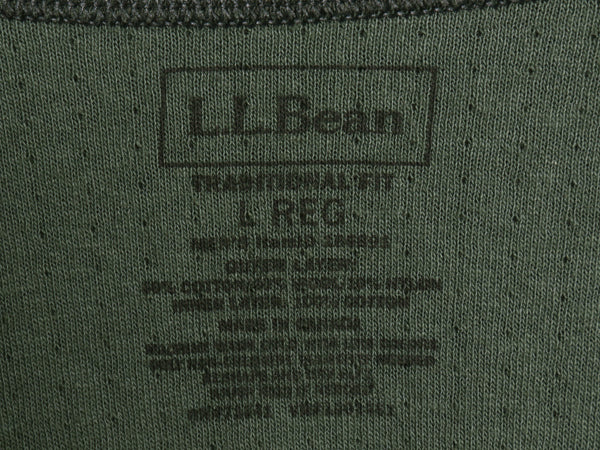 エルエルビーン ヘンリーネック 長袖 Tシャツ メンズ L 古着 TRADITIONAL FIT 無地 ロンT アンダーシャツ 2レイヤー カットソー グリーン