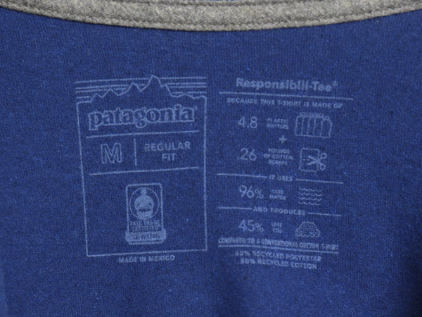 パタゴニア 両面 プリント 長袖 Tシャツ メンズ M 古着 20年製 アウトドア ロンT ロングスリーブ グラフィック アート イラスト カットソー