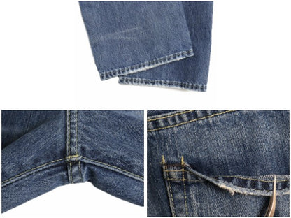 ポロ ラルフローレン デニム パンツ メンズ 32 32 / ヴィンテージ 加工 ジーンズ ジーパン ストレート 革パッチ ボトムス ヒゲ アタリ 赤耳