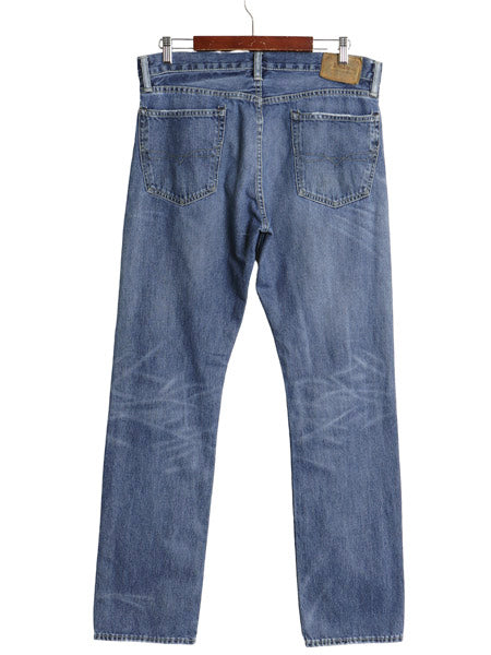 ポロ ラルフローレン デニム パンツ メンズ 32 32 / ヴィンテージ 加工 ジーンズ ジーパン ストレート 革パッチ ボトムス ヒゲ アタリ 赤耳