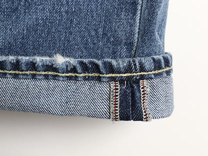 ポロ ラルフローレン デニム パンツ メンズ 32 32 / ヴィンテージ 加工 ジーンズ ジーパン ストレート 革パッチ ボトムス ヒゲ アタリ 赤耳