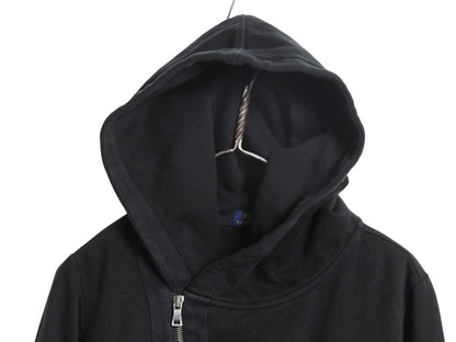 ポロ ラルフローレン フルジップ スウェット フード パーカー レディース M ミリタリー 革ジャン ライダーズ タイプ  トレーナー 裏起毛 黒