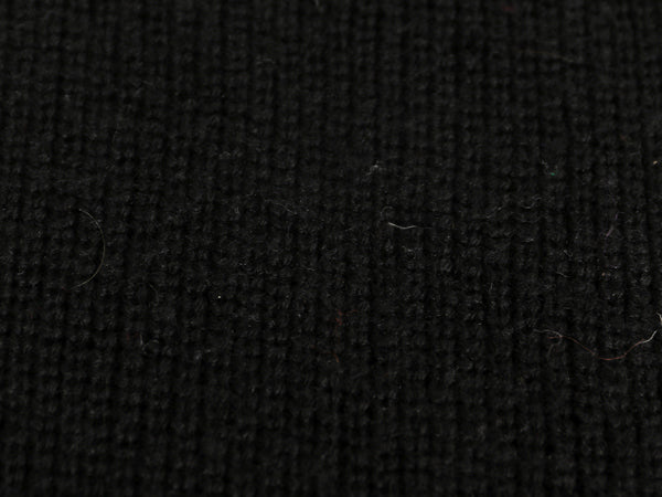 ポロ ラルフローレン フリンジ付き マフラー メンズ レディース 古着 メリノ ウール リブ編み ワンポイント シンプル ブラック 防寒 ロング