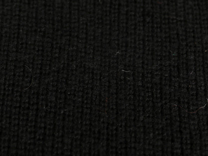 ポロ ラルフローレン フリンジ付き マフラー メンズ レディース 古着 メリノ ウール リブ編み ワンポイント シンプル ブラック 防寒 ロング