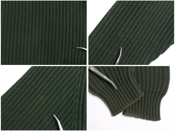 90s オールド ギャップ コットン ニット セーター メンズ XL 古着 紺タグ チャンキー リブ編み ヘビーウェイト 無地 グリーン 大きいサイズ