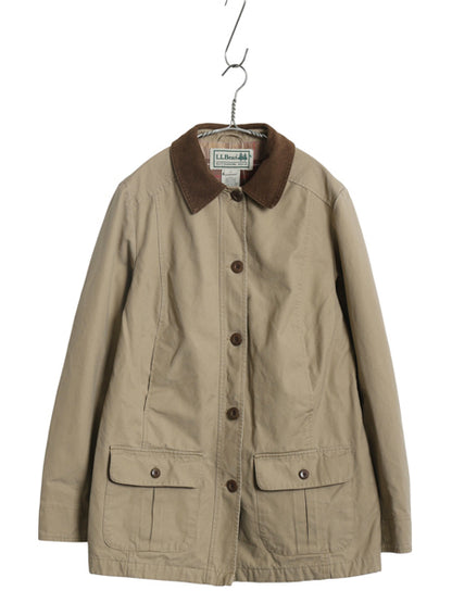 00s エルエルビーン ハンティング ジャケット レディース S 古着 オールド カバーオール ハーフ コート フランネル チェック ライナー付き