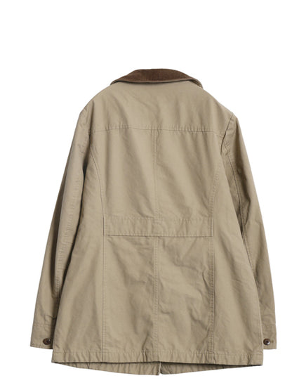 00s エルエルビーン ハンティング ジャケット レディース S 古着 オールド カバーオール ハーフ コート フランネル チェック ライナー付き