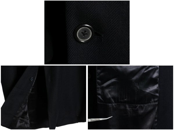 80s 90s ★ バーバリー プローサム チェスター コート メンズ XL スコットランド製毛 ヘリンボーン ウール カシミヤ テーラード ロング 紺