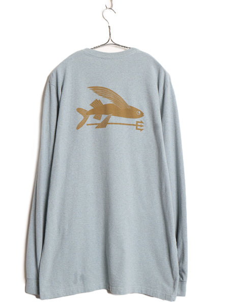 パタゴニア 両面 プリント 長袖 Tシャツ メンズ L 18年製 アウトドア ロングスリーブ フライング フィッシュ グラフィック アート イラスト