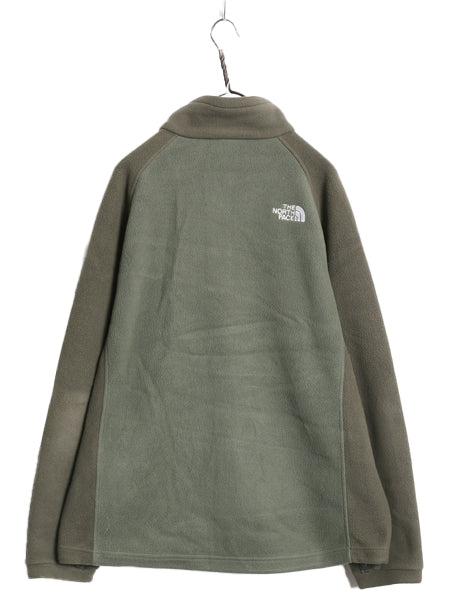 US企画 ノースフェイス フルジップ フリース ジャケット メンズ L 古着 アウトドア ジャンパー ブルゾン ハイネック ワンポイント ツートン