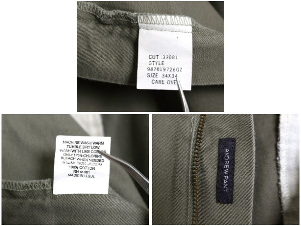 90s USA製 ポロ ラルフローレン コットン チノ パンツ 34 34 古着 オールド スラックス チノパン ストレート ツータック ポロチノ ボトムス