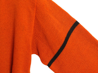 40s ★ SAND KNIT ウール ニット カーディガン メンズ S 程/ 古着 ヴィンテージ カレッジ レタード アワード セーター パチポケ オレンジ