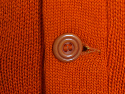 40s ★ SAND KNIT ウール ニット カーディガン メンズ S 程/ 古着 ヴィンテージ カレッジ レタード アワード セーター パチポケ オレンジ