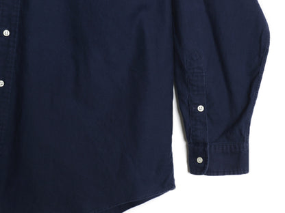 90s ラルフローレン 長袖 ボタンダウン シャツ メンズ XL 古着 オールド ポロ 長袖シャツ コットン ピケ ワイシャツ 大きいサイズ ネイビー