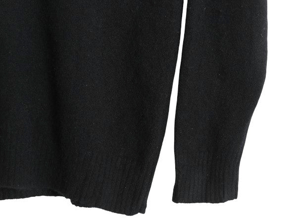 ポロ ラルフローレン Vネック ニット セーター メンズ XL ウール カシミヤ 長袖ニット ワンポイント 大きいサイズ シンプル ブラック 薄手