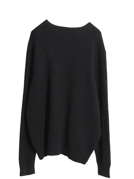 ポロ ラルフローレン Vネック ニット セーター メンズ XL ウール カシミヤ 長袖ニット ワンポイント 大きいサイズ シンプル ブラック 薄手