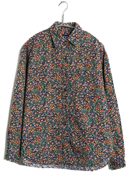 90s オールド ギャップ 花柄 長袖 シャツ レディース M / オールド 旧タグ ブラウス 総柄 マルチカラー コットン ポケット付き カジュアル