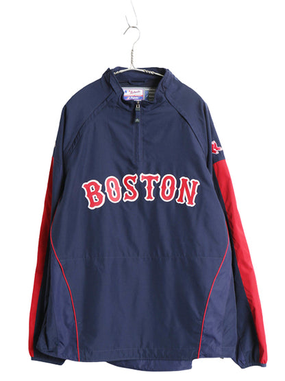 レッドソックス ナイロン 2WAY コンバーチブル ジャケット メンズ L / MLB オフィシャル マジェスティック 袖 脱着 ウィンドブレーカー 紺