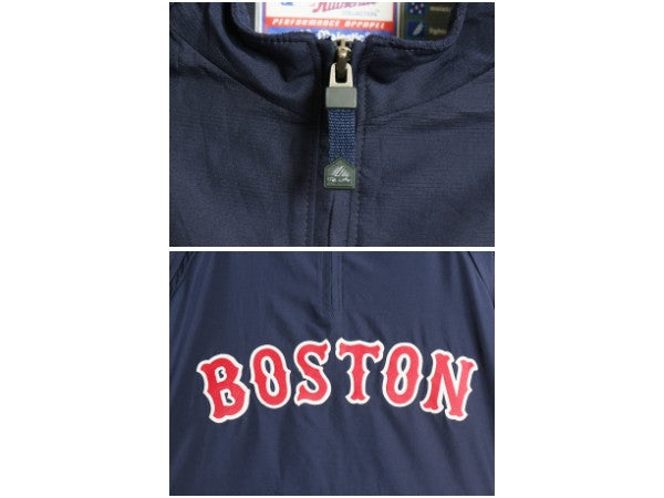 レッドソックス ナイロン 2WAY コンバーチブル ジャケット メンズ L / MLB オフィシャル マジェスティック 袖 脱着 ウィンドブレーカー 紺