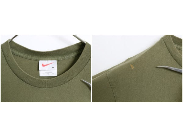 90s USA製 ナイキ プリント Tシャツ メンズ M / オールド カットソー センター スモール スウッシュ メッセージ ヘビーウェイト コットン