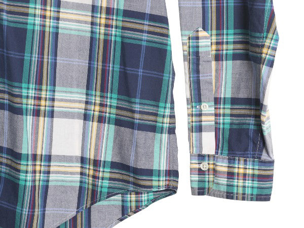 90s ラルフローレン マドラス チェック 長袖 ボタンダウン シャツ メンズ L / 古着 オールド ポロ コットン マルチカラー カジュアル 薄手