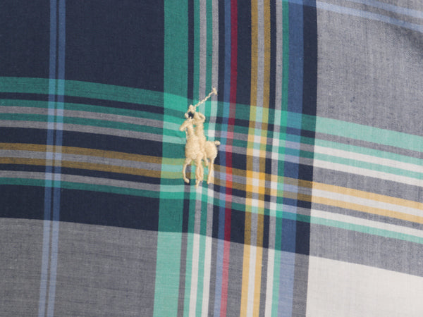 90s ラルフローレン マドラス チェック 長袖 ボタンダウン シャツ メンズ L / 古着 オールド ポロ コットン マルチカラー カジュアル 薄手