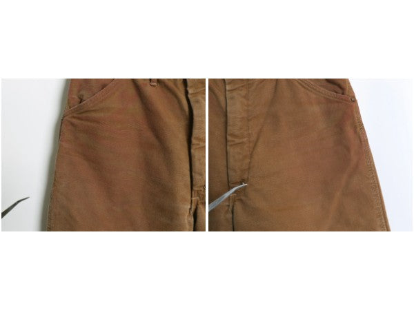60s 70s USA製 カーハート ダック パンツ メンズ 実寸 34 28 / ヴィンテージ ワーク 中綿 キルティング ライナー付き ストレート ブラウン