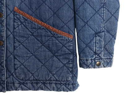 90s ラルフローレン ジーンズ 中綿 キルティング デニム ジャケット レディース M オールド ポロ ハーフ コート カバーオール ライナー付き