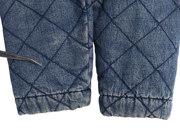 90s ラルフローレン ジーンズ 中綿 キルティング デニム ジャケット レディース M オールド ポロ ハーフ コート カバーオール ライナー付き