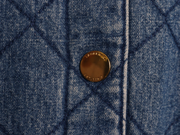 90s ラルフローレン ジーンズ 中綿 キルティング デニム ジャケット レディース M オールド ポロ ハーフ コート カバーオール ライナー付き