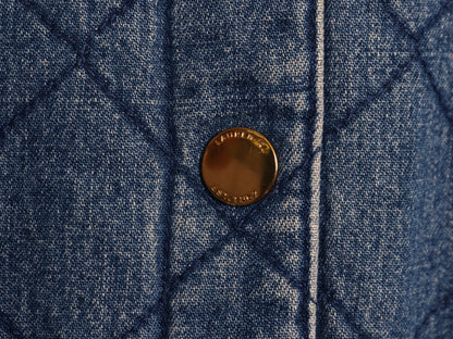 90s ラルフローレン ジーンズ 中綿 キルティング デニム ジャケット レディース M オールド ポロ ハーフ コート カバーオール ライナー付き