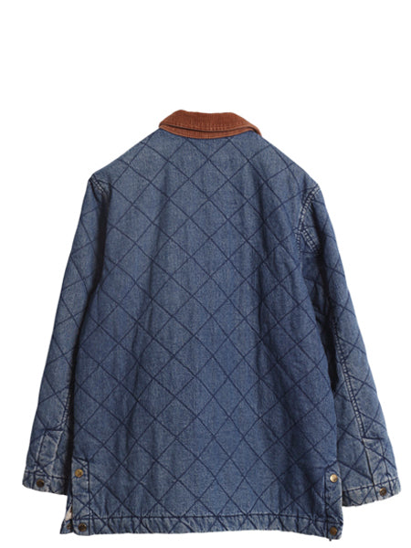 90s ラルフローレン ジーンズ 中綿 キルティング デニム ジャケット レディース M オールド ポロ ハーフ コート カバーオール ライナー付き