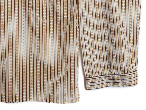 70s ★ 総柄 オープンカラー パジャマ シャツ メンズ XXL ヴィンテージ スリーピング 開襟 ボックス マルチカラー ストライプ 大きいサイズ