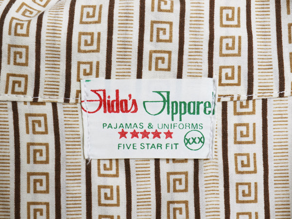 70s ★ 総柄 オープンカラー パジャマ シャツ メンズ XXL ヴィンテージ スリーピング 開襟 ボックス マルチカラー ストライプ 大きいサイズ