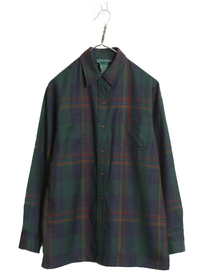 00s ローレン ラルフローレン チェック 長袖 ウール シャツ レディース M / オールド ポロ 長袖シャツ ポケット付き ボックス マルチカラー