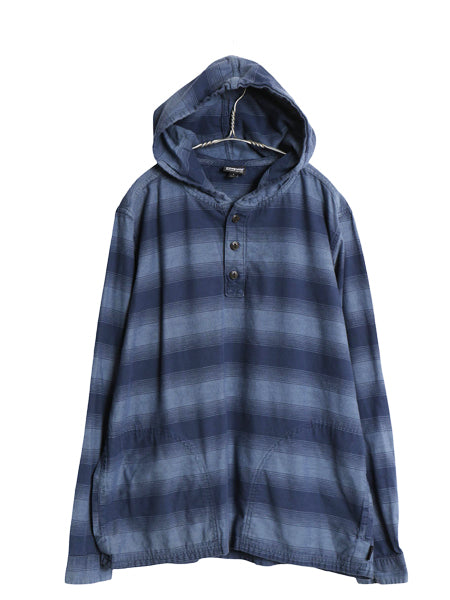 パタゴニア ロングスリーブ フィヨルド フランネル シャツ フーディ メンズ L / 20年製 ヘンリーネック ボーダー ネルシャツ ネル パーカー